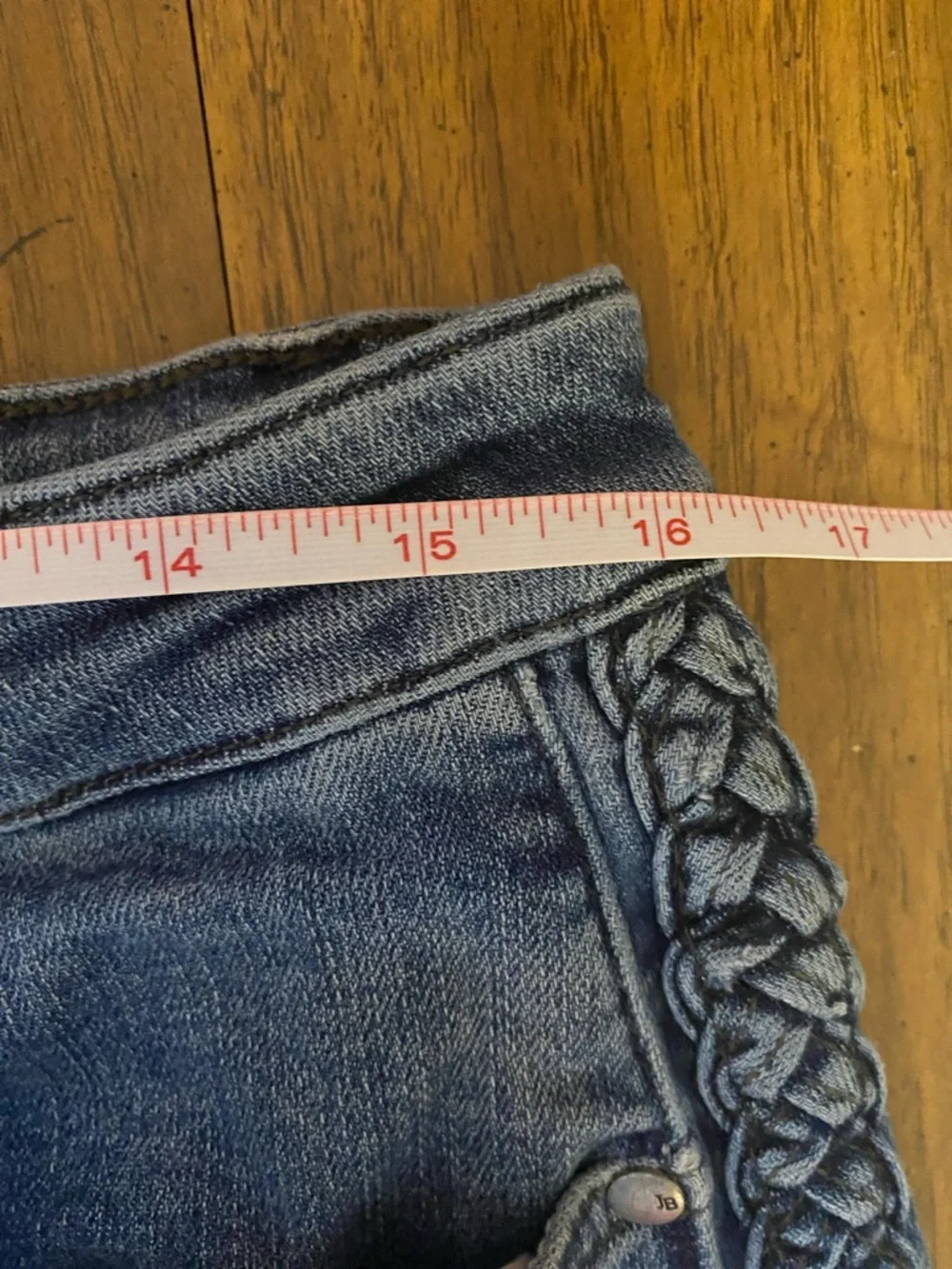 Judy Blue High Waist Cropped Jeans with Braided Side Trim Size 31 - Picture 11 of 13